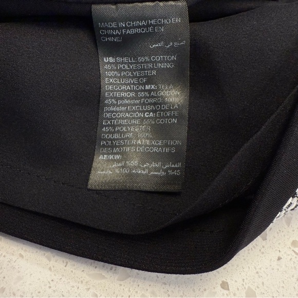 White House Black Market Black White Tweed Pencil Skirt Size 10 Lined - Picture 6 of 7